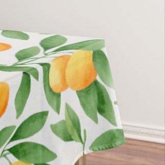 Watercolor oranges or tangerines pattern tablecloth