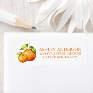 Watercolor Oranges Return Address Label