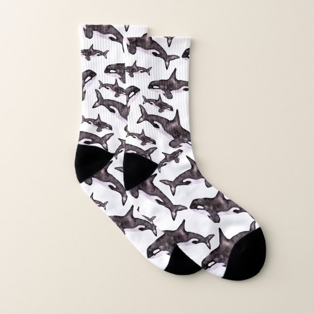 Watercolor Orca Socks (Pair)