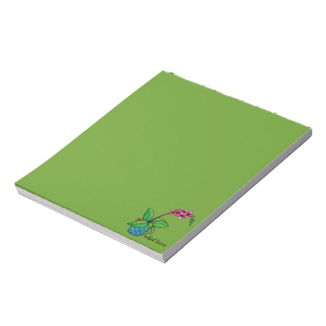 Watercolor Orchid Plant In Beautiful Pot Notepad (Rotated)