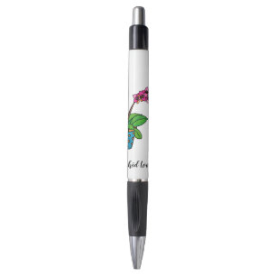 Watercolor Orchid Plant In Beautiful Pot Pen