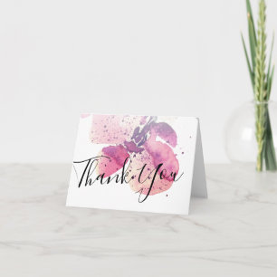 Watercolor Orchid Thank You Note Card