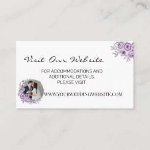 Watercolor orchid wedding website Insert card