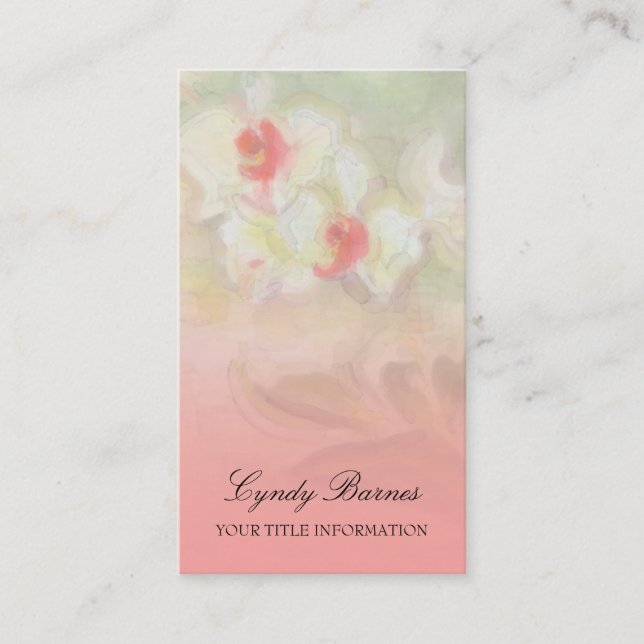Watercolor Orchids Business Card (Front)
