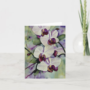 Watercolor orchids customizable card