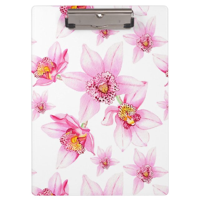 Watercolor Orchids Design 15  Clipboard (Front)