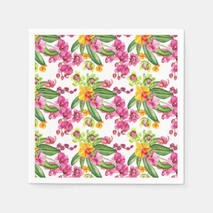 Watercolor Orchids Design 18    Napkin