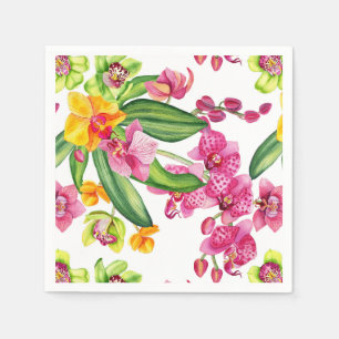 Watercolor Orchids Design 18 Napkin