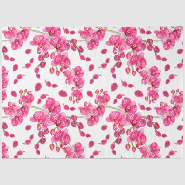 Watercolor Orchids Design 24 Tissue Paper (Front)