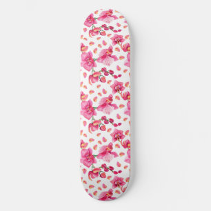 Watercolor Orchids Design 2 Skateboard