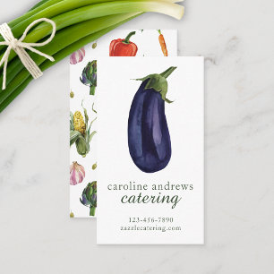 Watercolor Organic Eggplant Business Card