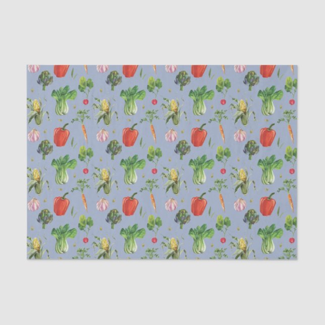 Watercolor Organic Vegetables Tissue Paper (Front)