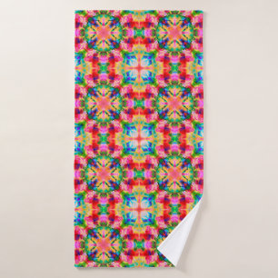 Watercolor ornament bath towel