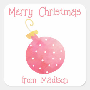 Watercolor Ornament Christmas Gift Stickers