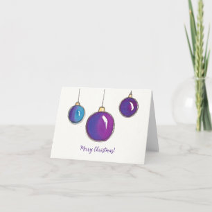 Watercolor Ornaments Christmas Card