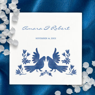 WATERCOLOR OTOMI BIRDS  SQUARE PAPER COASTER