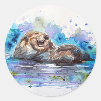 Watercolor Otter Stickers