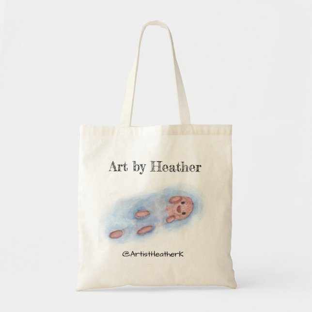 watercolor otter tote (Front)