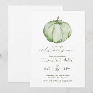 Watercolor Our Little Pumpkin Birthday Invitation