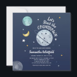 Watercolor Outer Space Science Baby Shower Invitation<br><div class="desc">Cute and nerdy outer space theme baby shower invitation that's perfect great for organizing a party for the mom-to-be. 

Easily change and replace the text by clicking the "Personalize" button</div>