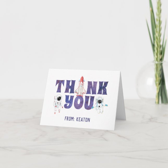 Watercolor Outer Space Thank You Card (Front)