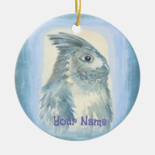 Watercolor Owl Ceramic Ornament