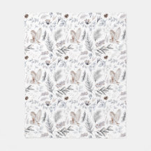 Watercolor Owl Christmas Winter Pattern