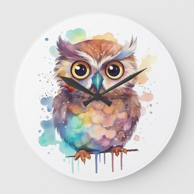 Watercolor Owl Graphic Clocks (Front)