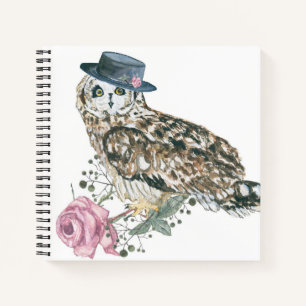 Watercolor Owl Notebook