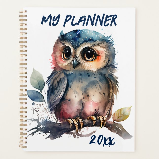 Watercolor Owl Planner (Front)