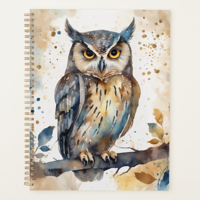 Watercolor Owl Planner (Front)
