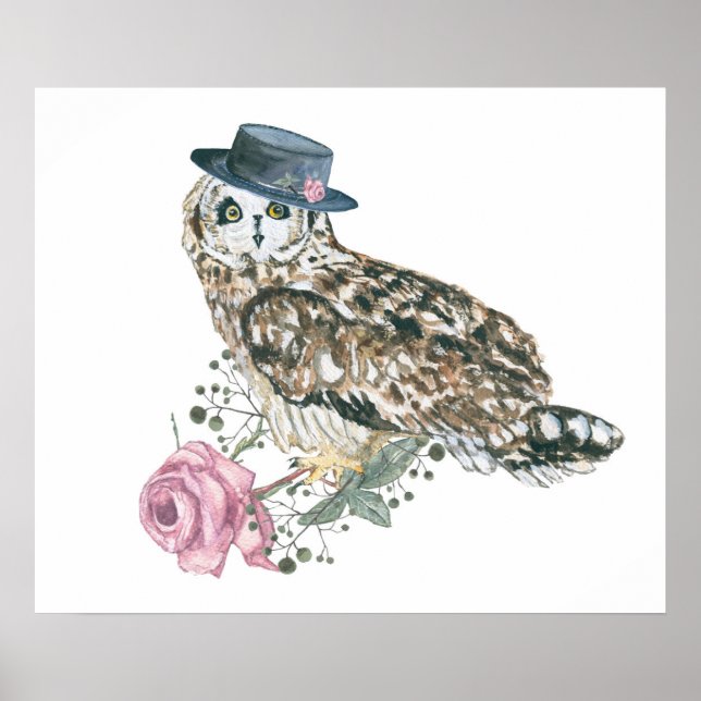 Watercolor Owl Poster (Front)