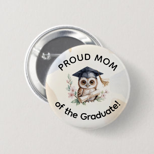 Watercolor Owl Pre-K Kindergarten Graduation 2 Inch Round Button