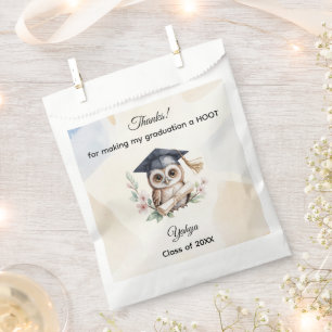 Watercolor Owl Pre-K Kindergarten Graduation Favour Bag