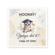 Watercolor Owl Pre-K Kindergarten Graduation Paper