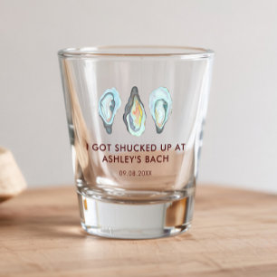 Watercolor Oyster Coastal Seaside Bachelorette Shot Glass