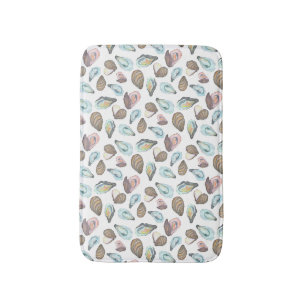 Watercolor Oyster Coastal Seaside Beach Theme Bath Mat