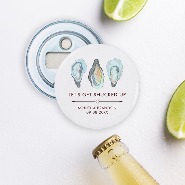 Watercolor Oyster Coastal Seaside Wedding Bottle Opener (Creator Uploaded)