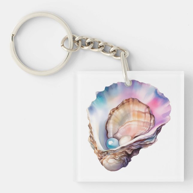 Watercolor Oyster Keychain (Front)