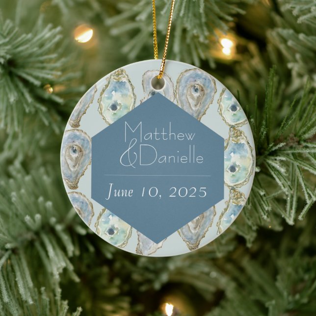 Watercolor Oyster Pattern Ornament (Tree)