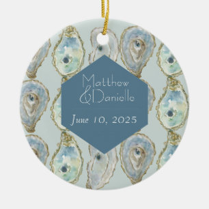 Watercolor Oyster Pattern Ornament
