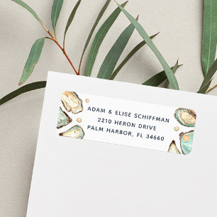 Watercolor Oyster & Pearl Return Address