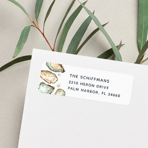 Watercolor Oyster & Pearl Return Address
