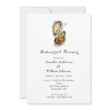 Watercolor oyster  Rehearsal Dinner Invitation