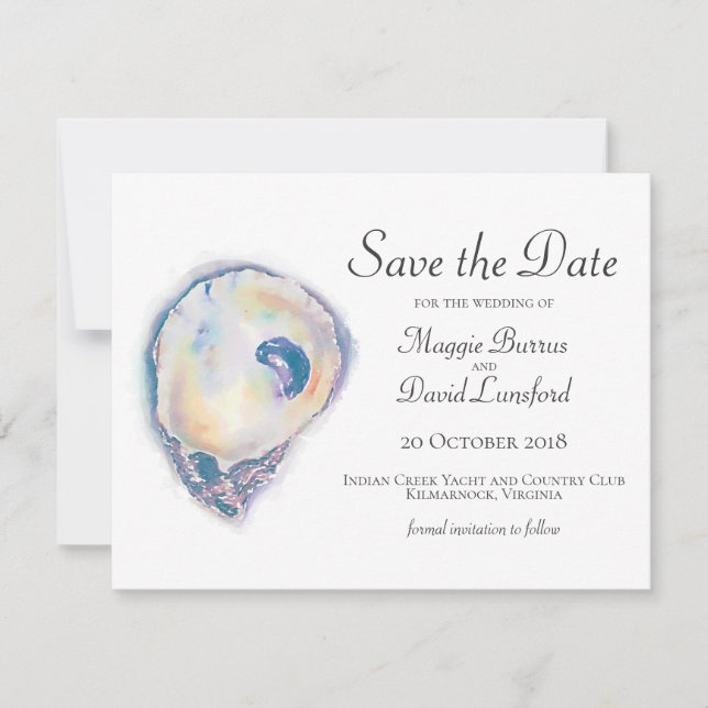 Watercolor Oyster Save the Dates Save The Date (Front)