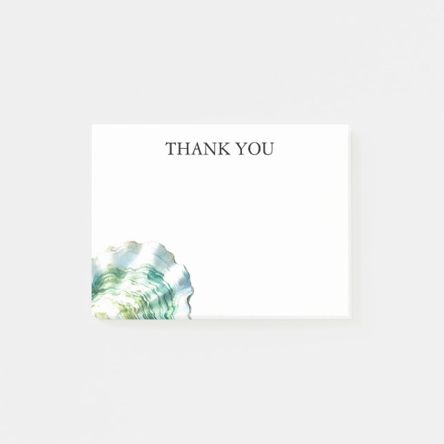 Watercolor Oyster Shell Custom Post-it Notes (Front)