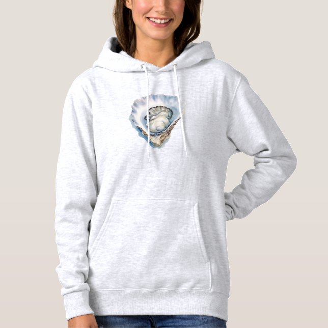 Watercolor Oyster Shell Hoodie (Front)