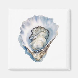 Watercolor Oyster Shell Magnet
