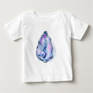 Watercolor oyster shell with pearl baby T-Shirt