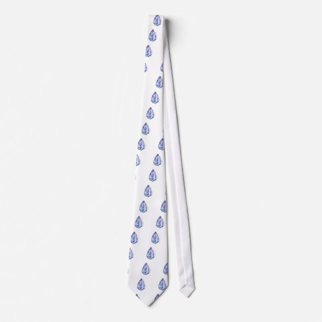 Watercolor oyster shell with pearl tie (Front)
